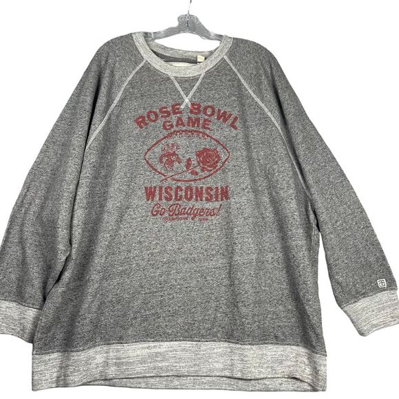 Tailgate Tops - Wisconsin Rose Bowl Game Gray Pullover Sweatshirt